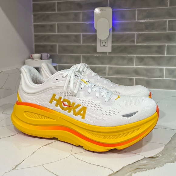 Hoka Other - Hoka Bondi 9 Running Shoes. Men’s Size 13D Color White / Yellow
